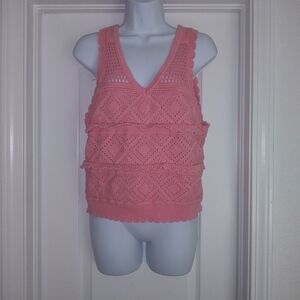 Studio19 Ruffle Tiered V Neck Tank Top Sweater